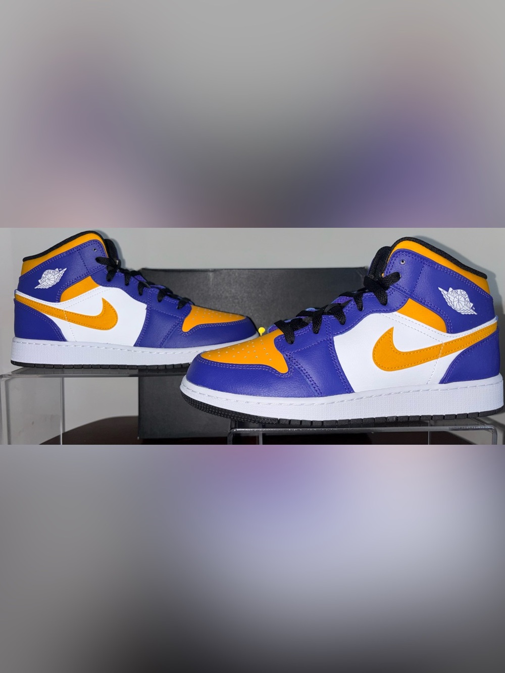 Nike Air Jordan 1 Mid Lakers (2022) Brand New With Box Grade School Size 7Y